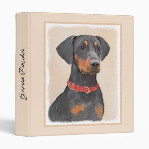 German Pinscher Painting Original Animal Art Binder