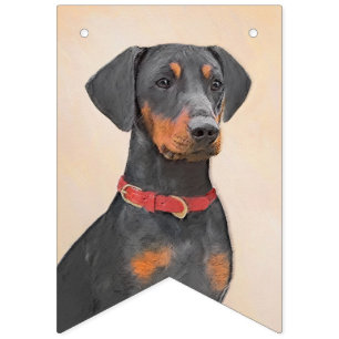 German Pinscher Painting Original Animal Art Bunting Flags