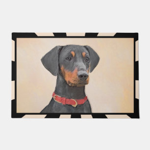 German Pinscher Painting Original Animal Art Doormat