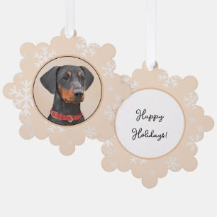 German Pinscher Painting Original Animal Art Ornament Card