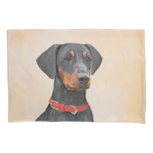German Pinscher Painting Original Animal Art Pillowcase