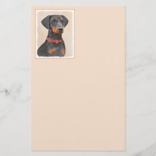 German Pinscher Painting Original Animal Art Stationery