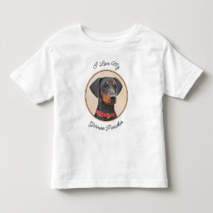 German Pinscher Painting Original Animal Art Toddler T-shirt