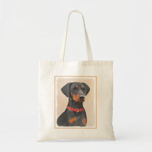 German Pinscher Painting Original Animal Art Tote Bag