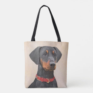 German Pinscher Painting Original Animal Art Tote Bag