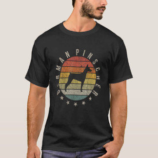 German Pinscher Paw Vintage Retro Dad Mom Women Pe T-Shirt