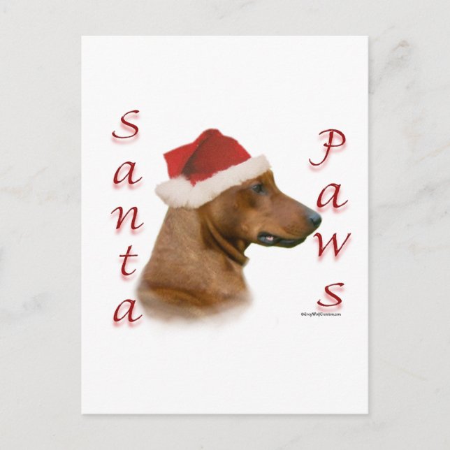 German Pinscher Santa Paws Holiday Postcard (Front)