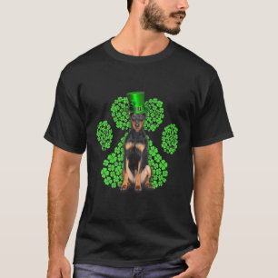 German Pinscher Shamrock Paw Clovers St Patrick's T-Shirt