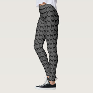 German Pinscher Silhouettes Pattern Leggings