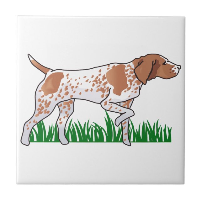 German Pointer in Grass Tile (Front)