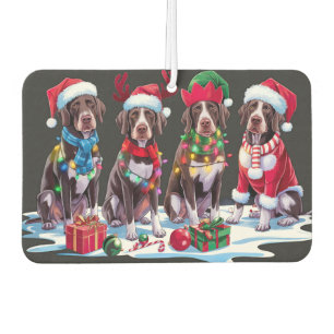 German Pointer Santa hat antlers elf Christmas Air Freshener