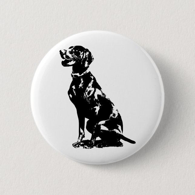 German Pointer Silhouette 2 Inch Round Button (Front)