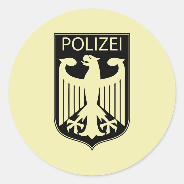 German Police Eagle Classic Round Sticker (Front)