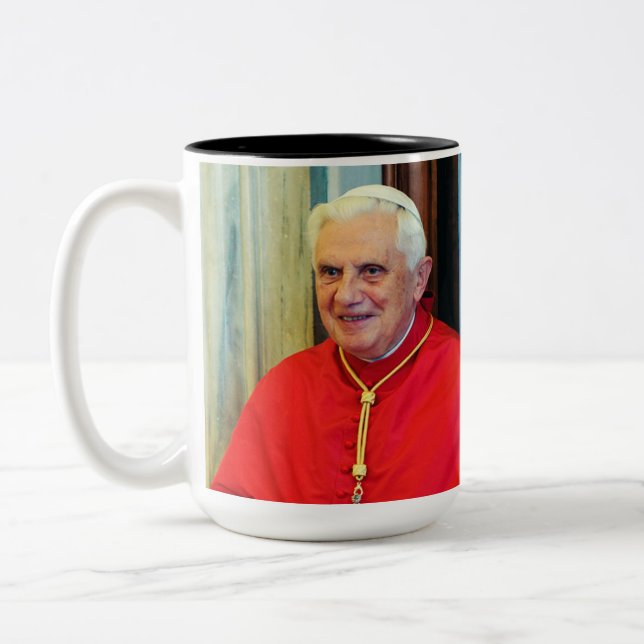 German Pope Benedict Two-Tone Coffee Mug (Left)
