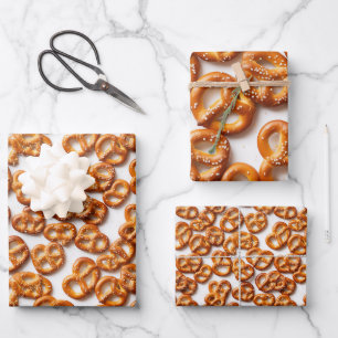 German Pretzels Pattern Wrapping Paper Sheet