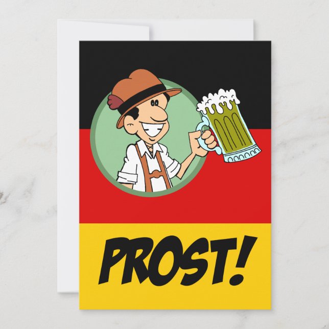 German Prost Oktoberfest German Party Invitation (Front)