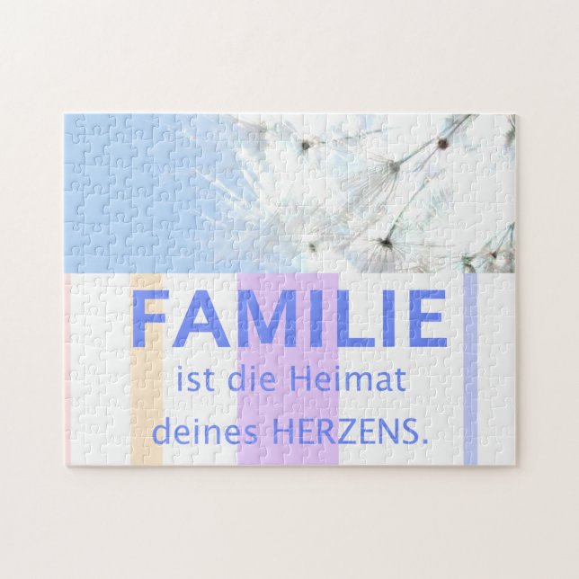 German Quote About Family Dandelion Seed Blowball Jigsaw Puzzle (Horizontal)