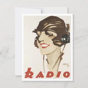 German Radio, Graphic Art, Deco 1930s Vintage Postcard