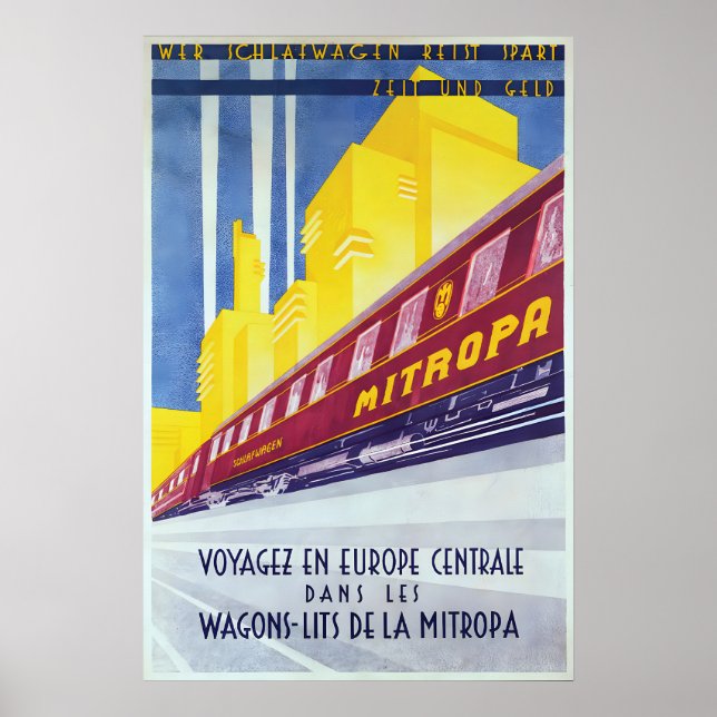German Railways Poster Who travels by sleeper (Devant)