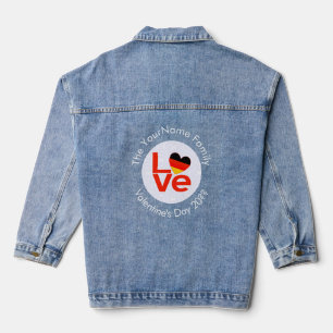 German Red LOVE Heart Flag Personalized Text  Denim Jacket