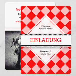 German Red White Invitation