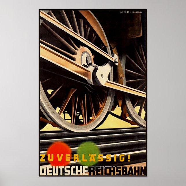German Reichsbah vintage travel poster (Front)