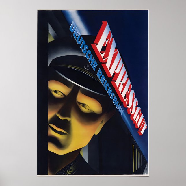 German Reichsbahn Poster Express freight! Vintage (Front)