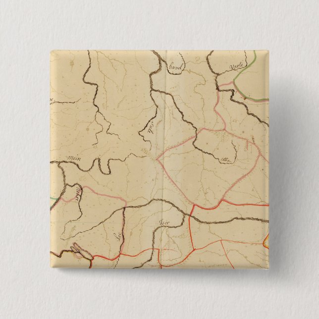 German Rivers 2 Inch Square Button (Front)