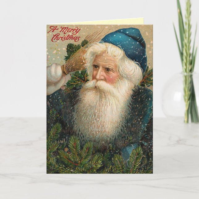 German Santa Vintage Christmas Card (Front)