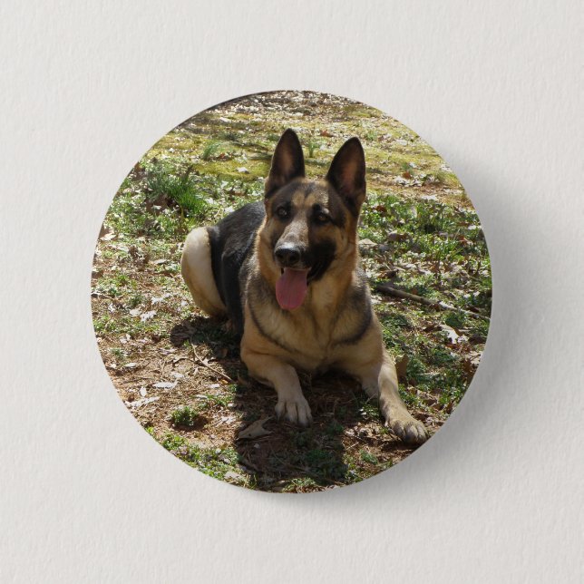german shepard 2 inch round button (Front)