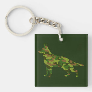 German Shepard army green camouflage Keychain