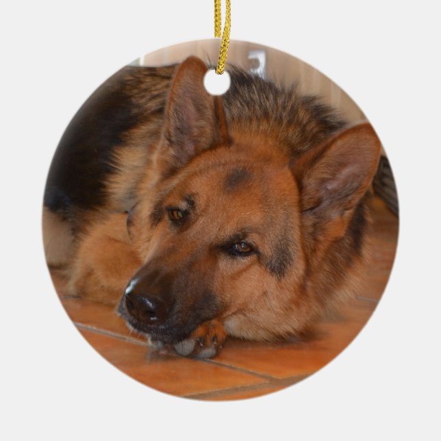 German Shepard ~ Design Stella Ceramic Ornament (Front)