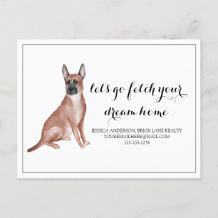 German Shepard Dog Real Estate Buying Marketing Postcard