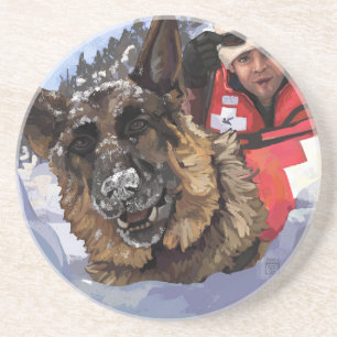 German Shepard Search and Rescue in the Snow Coaster