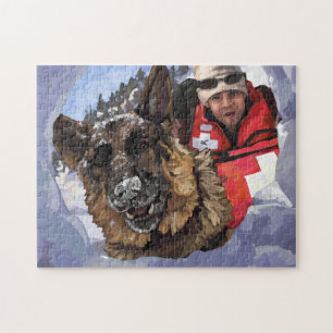 German Shepard Search and Rescue in the Snow Jigsaw Puzzle