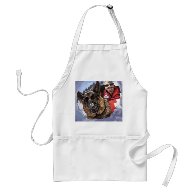 German Shepard Search and Rescue in the Snow Standard Apron (Front)