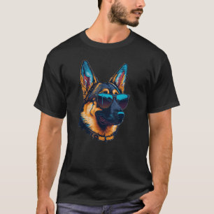 German Shepard Wearing Sunglasses Dog Halloween Co T-Shirt