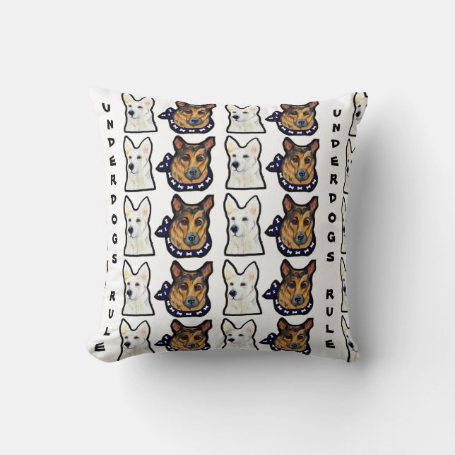 German Sheperds Underdogs Throw Pillow (Front)