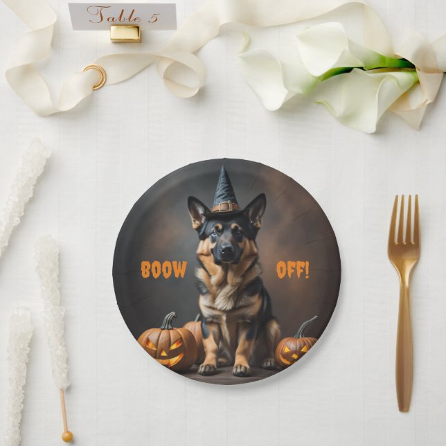 German Shephard Halloween Party Plates (Wedding)