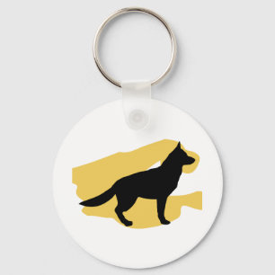 German Shephard Silhouette key chain