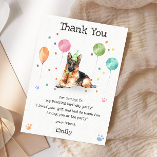 German Shepher Puppy Dog Birthday Thank You Card