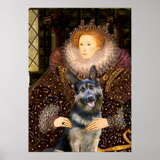 German Shepherd 10 - Queen Elizaabeth Poster