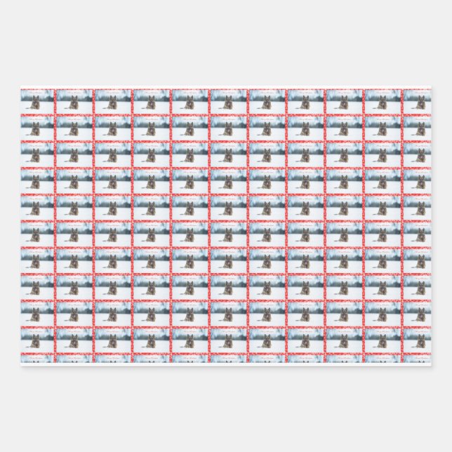German shepherd 19" x 29" Wrapping Paper Sheets. (Front)