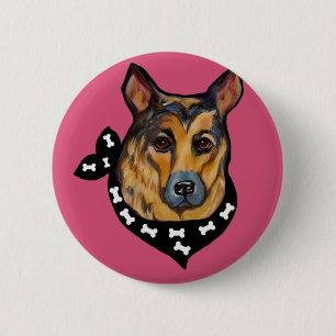 GERMAN SHEPHERD 2 INCH ROUND BUTTON