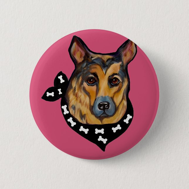 GERMAN SHEPHERD 2 INCH ROUND BUTTON (Front)