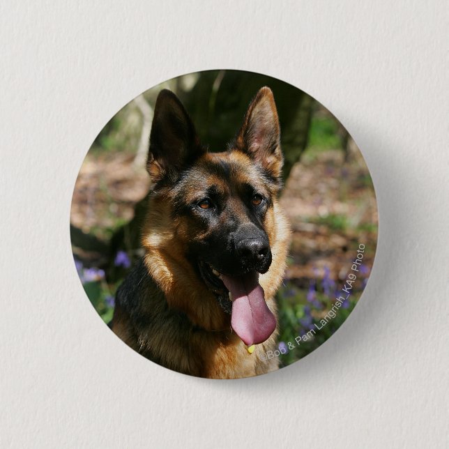 German Shepherd 2 Inch Round Button (Front)