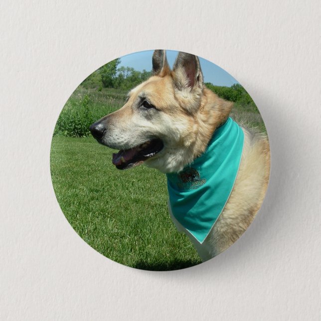 German Shepherd 2 Inch Round Button (Front)