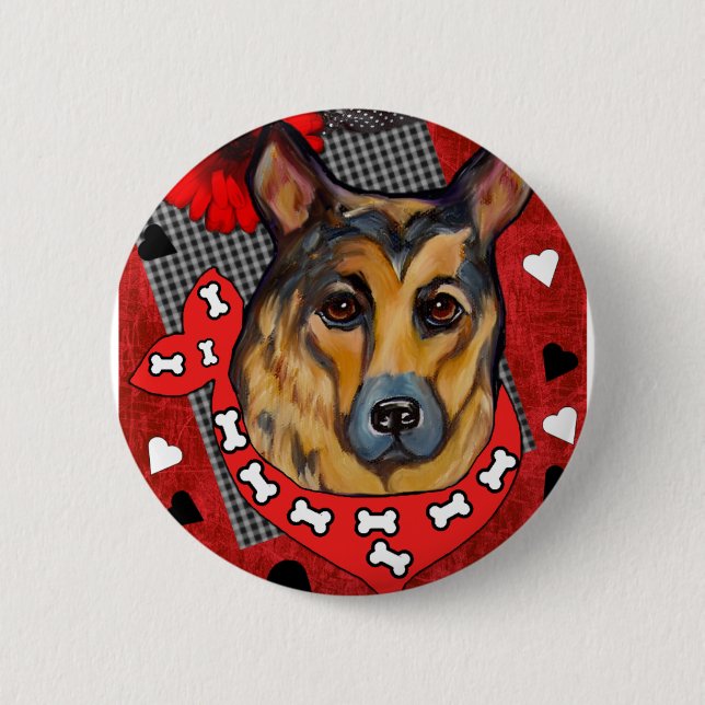 GERMAN SHEPHERD 2 INCH ROUND BUTTON (Front)