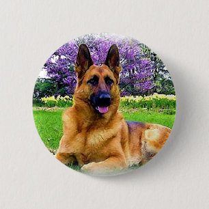 German Shepherd 2 Inch Round Button