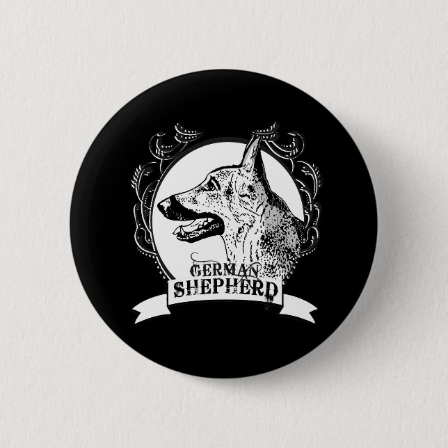 GERMAN SHEPHERD (3) 2 INCH ROUND BUTTON (Front)